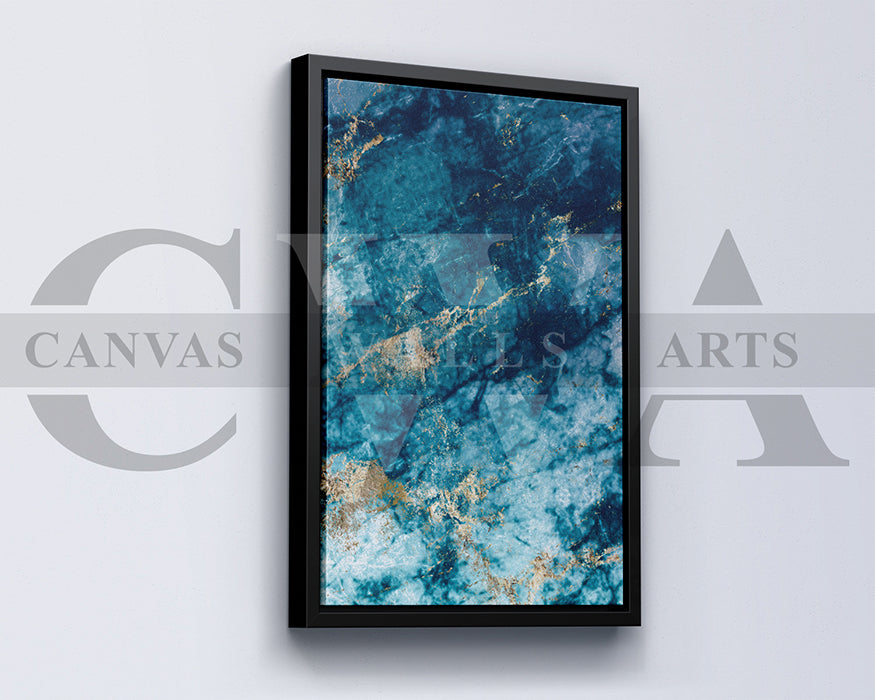 Blue Marble Abstract Canvas Wall Art