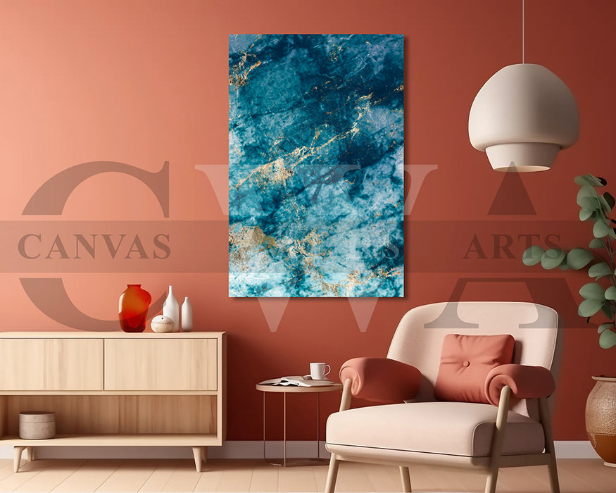 Blue Marble Abstract Canvas Wall Art