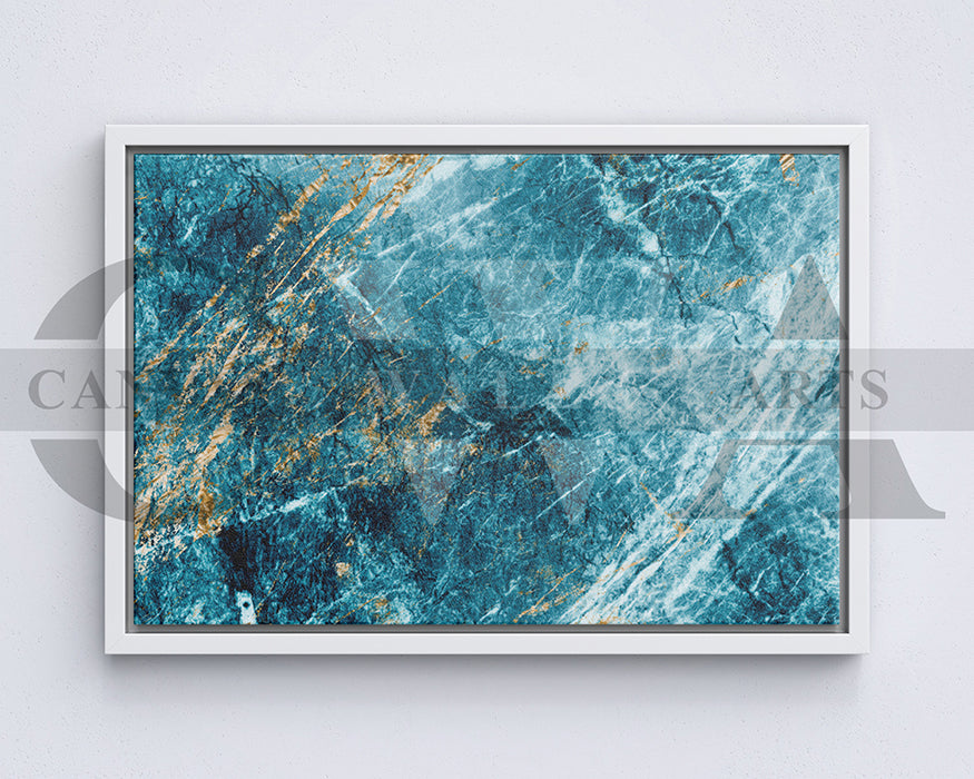 Blue and Gold Marble Canvas Wall Art Marble Canvas Print