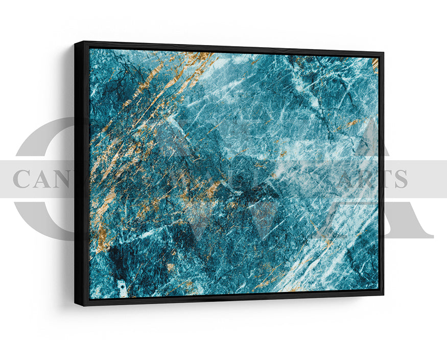 Blue and Gold Marble Canvas Wall Art Marble Canvas Print