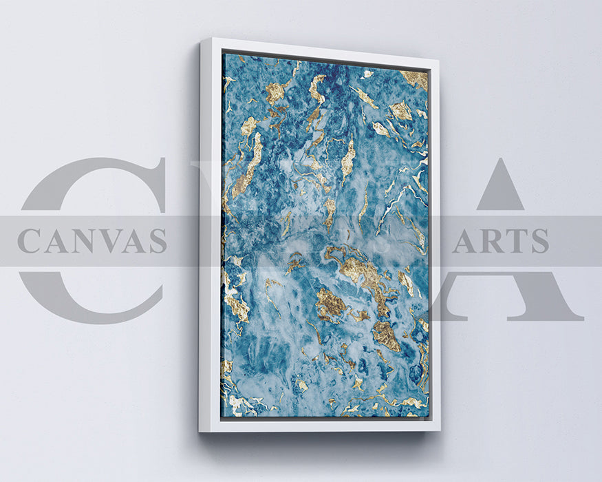 Blue and Gold Marble Canvas Wall Art
