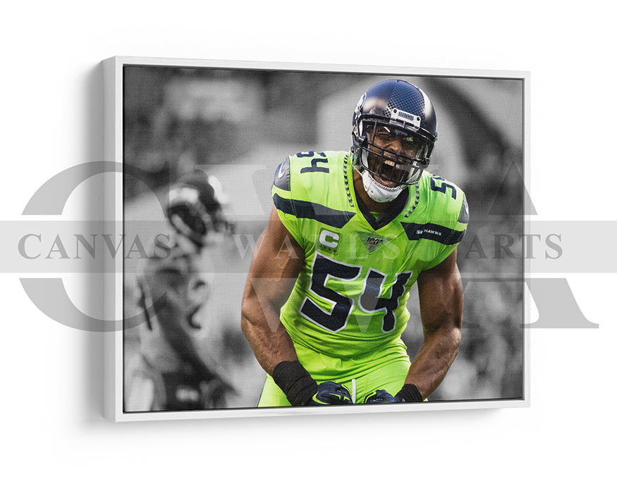 Bobby Wagner Black & White Canvas Art American Football Canvas Wall Art