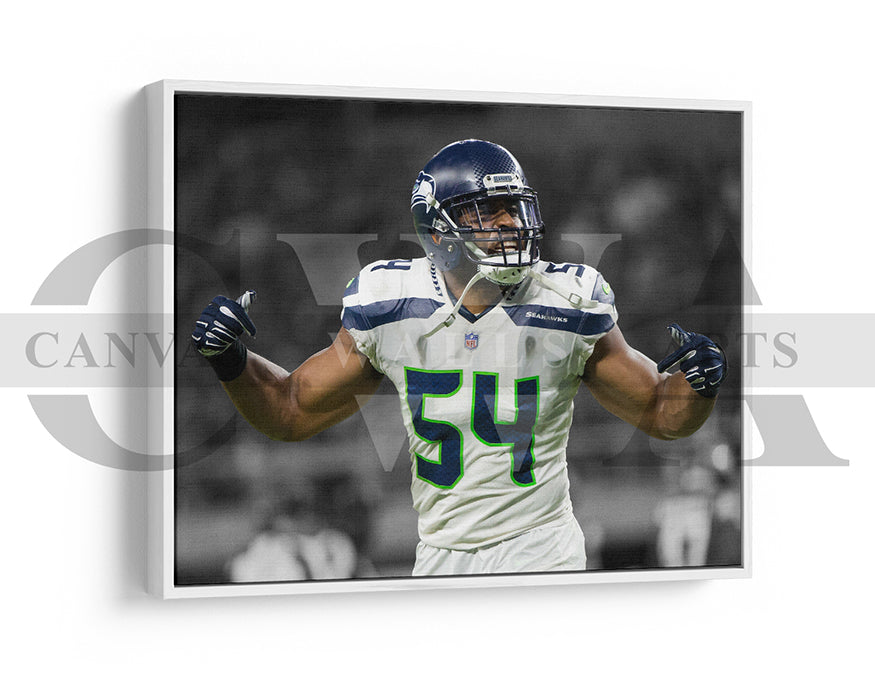 Bobby Wagner Black & White Canvas Art American Football Canvas Wall Art
