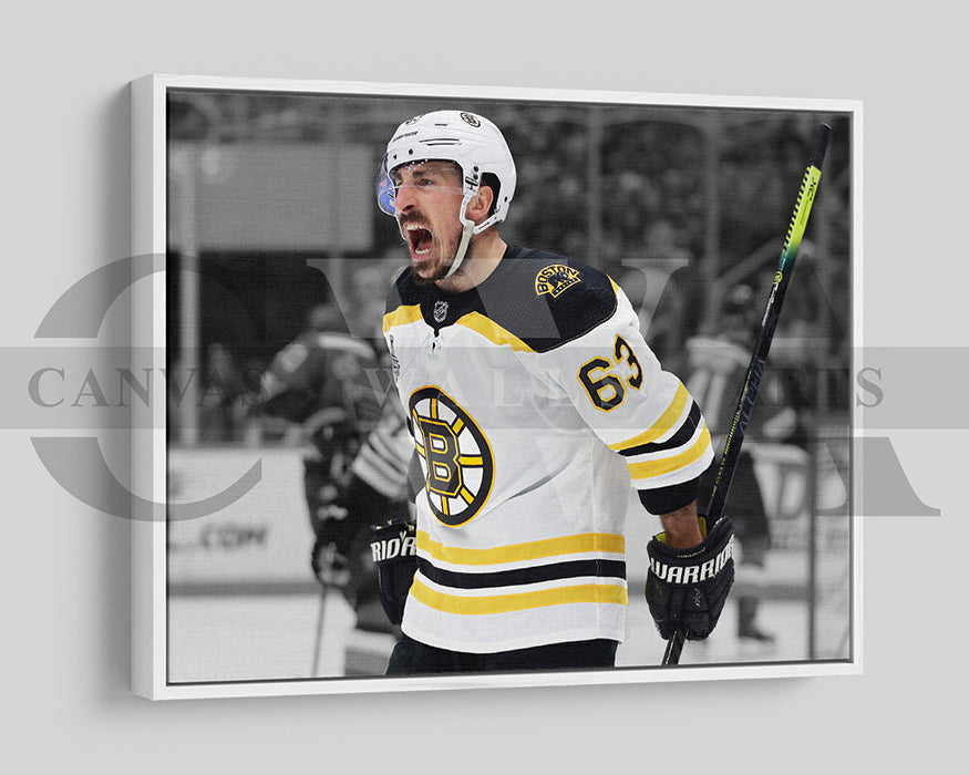 Brad Marchand Black & White Canvas Art Ice hockey Canvas Wall Art