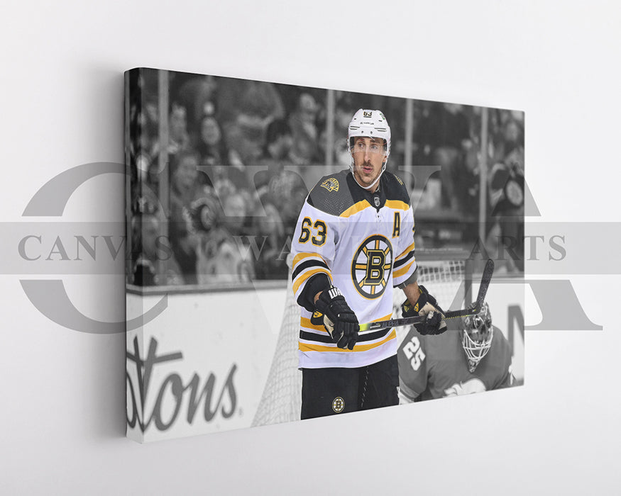 Brad Marchand Black & White Canvas Art Ice hockey Canvas Wall Art