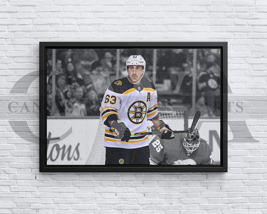 Brad Marchand Black & White Canvas Art Ice hockey Canvas Wall Art
