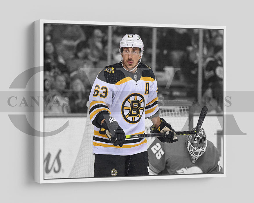 Brad Marchand Black & White Canvas Art Ice hockey Canvas Wall Art