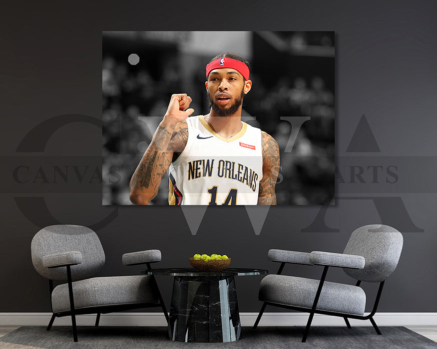 Brandon Ingram Black & White Canvas Art Basketball Canvas Wall Art