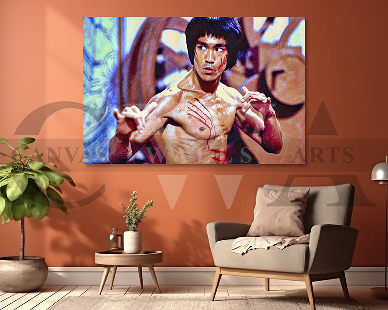 Bruce Lee Canvas Wall Art Movie Poster