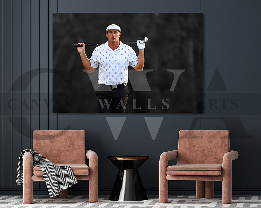 Bryson DeChambeau Black & White Canvas Art Golf Canvas Wall Art