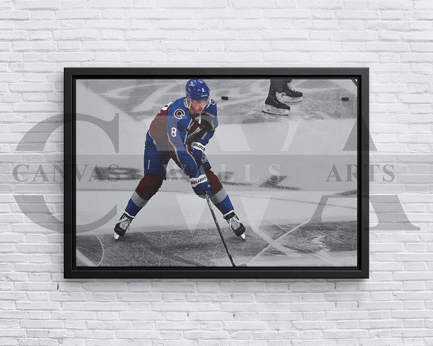 Cale Makar Black & White Canvas Art Ice hockey Canvas Wall Art