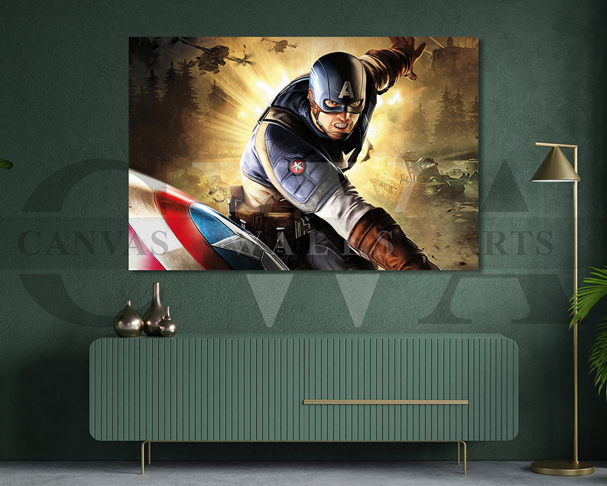 Captain America Canvas Wall Art Movie Poster Print