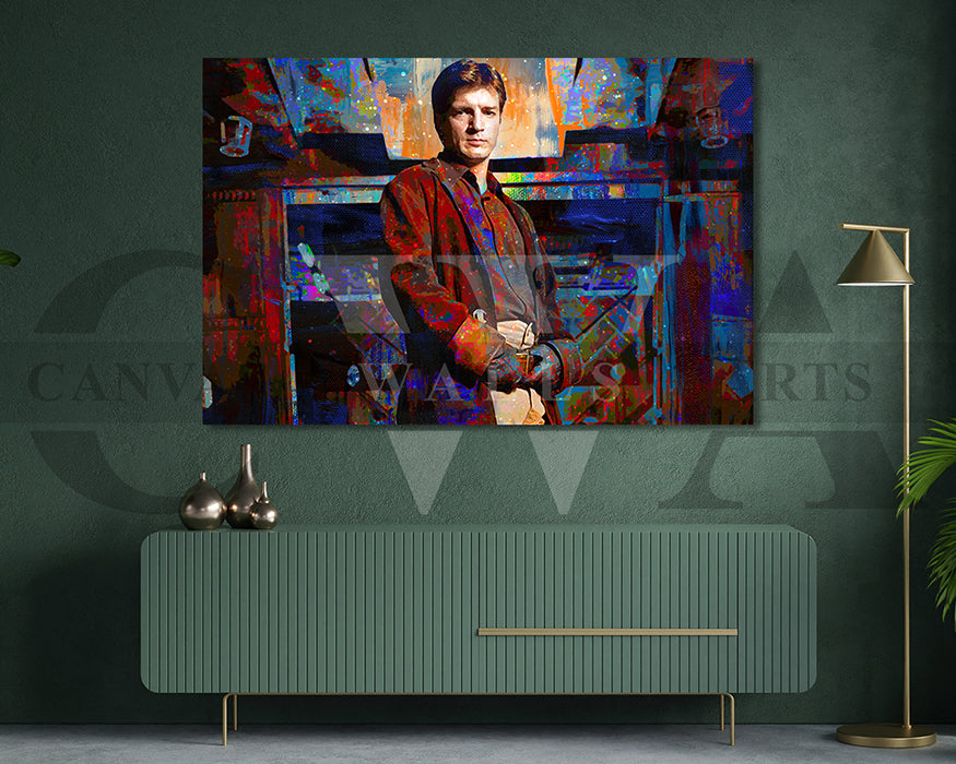 Captain Malcolm Reynolds Canvas Wall Art Abstract Movie Poster Print