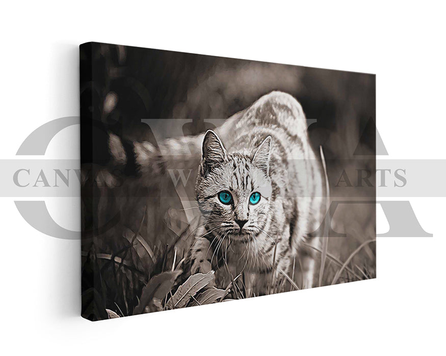 Cat Canvas Wall Art Animal Poster Print