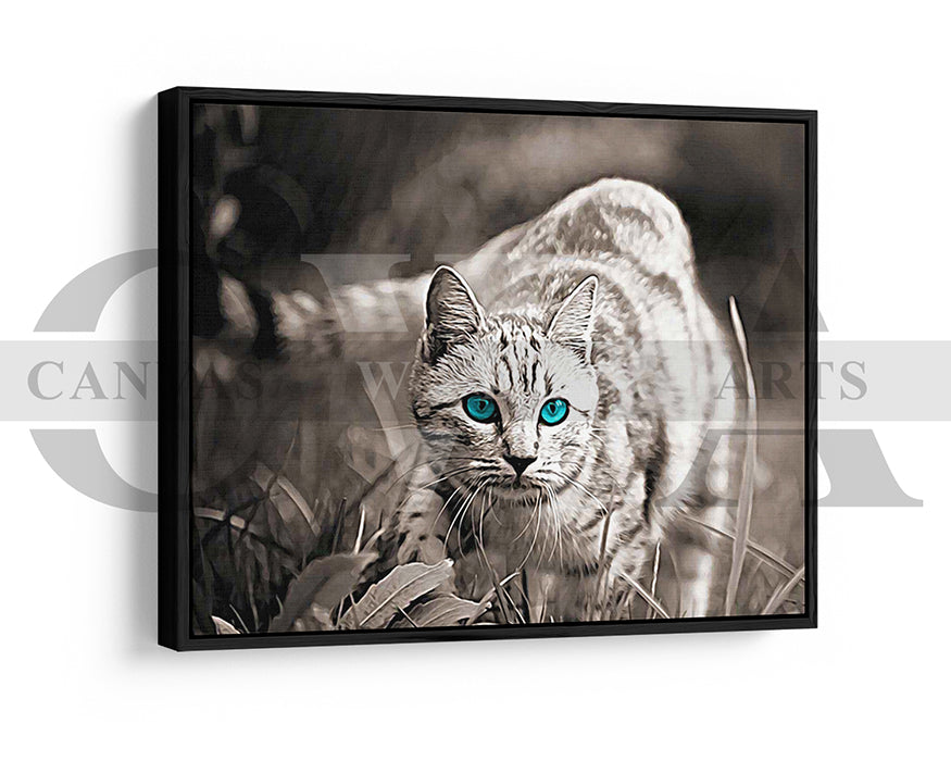 Cat Canvas Wall Art Animal Poster Print