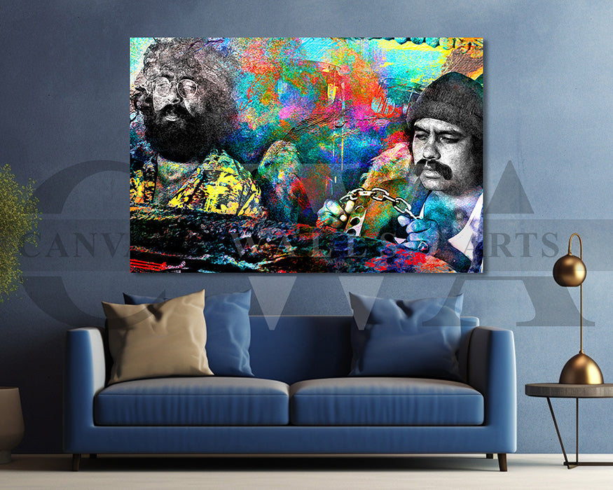 Cheech & Chong Canvas Wall Art Abstract Movie Poster