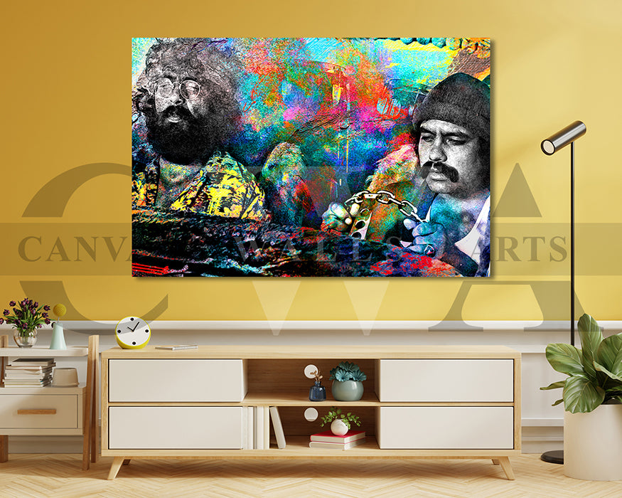 Cheech & Chong Canvas Wall Art Abstract Movie Poster