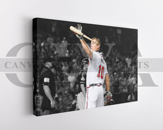 Chipper Jones Black & White Canvas Art Baseball Canvas Wall Art