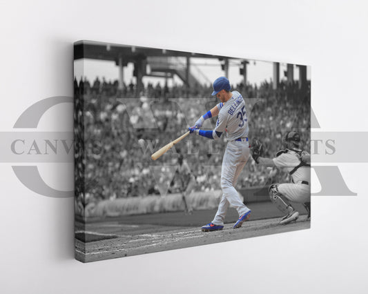 Cody Bellinger Black & White Canvas Art Baseball Canvas Wall Art