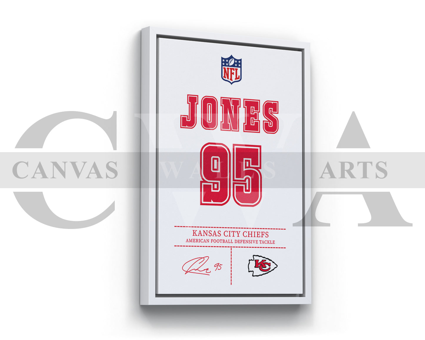 Chris Jones Canvas Wall Art - NFL Jersey Poster