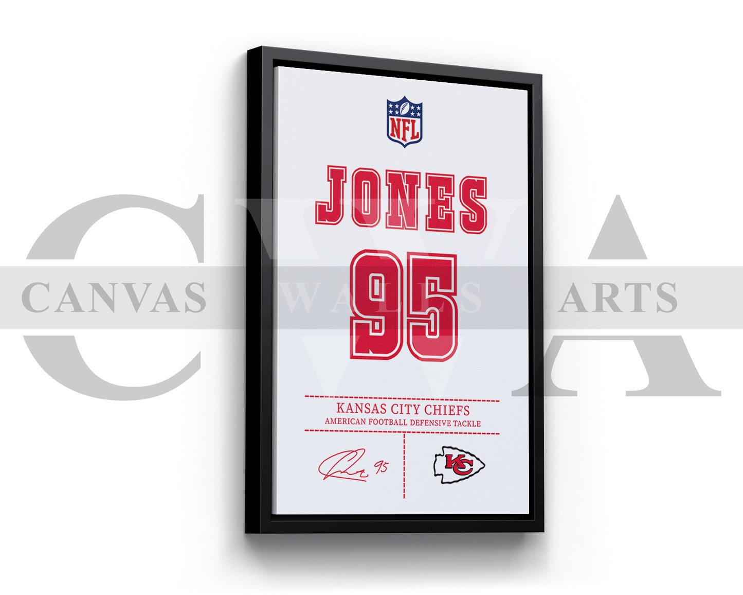 Chris Jones Canvas Wall Art - NFL Jersey Poster