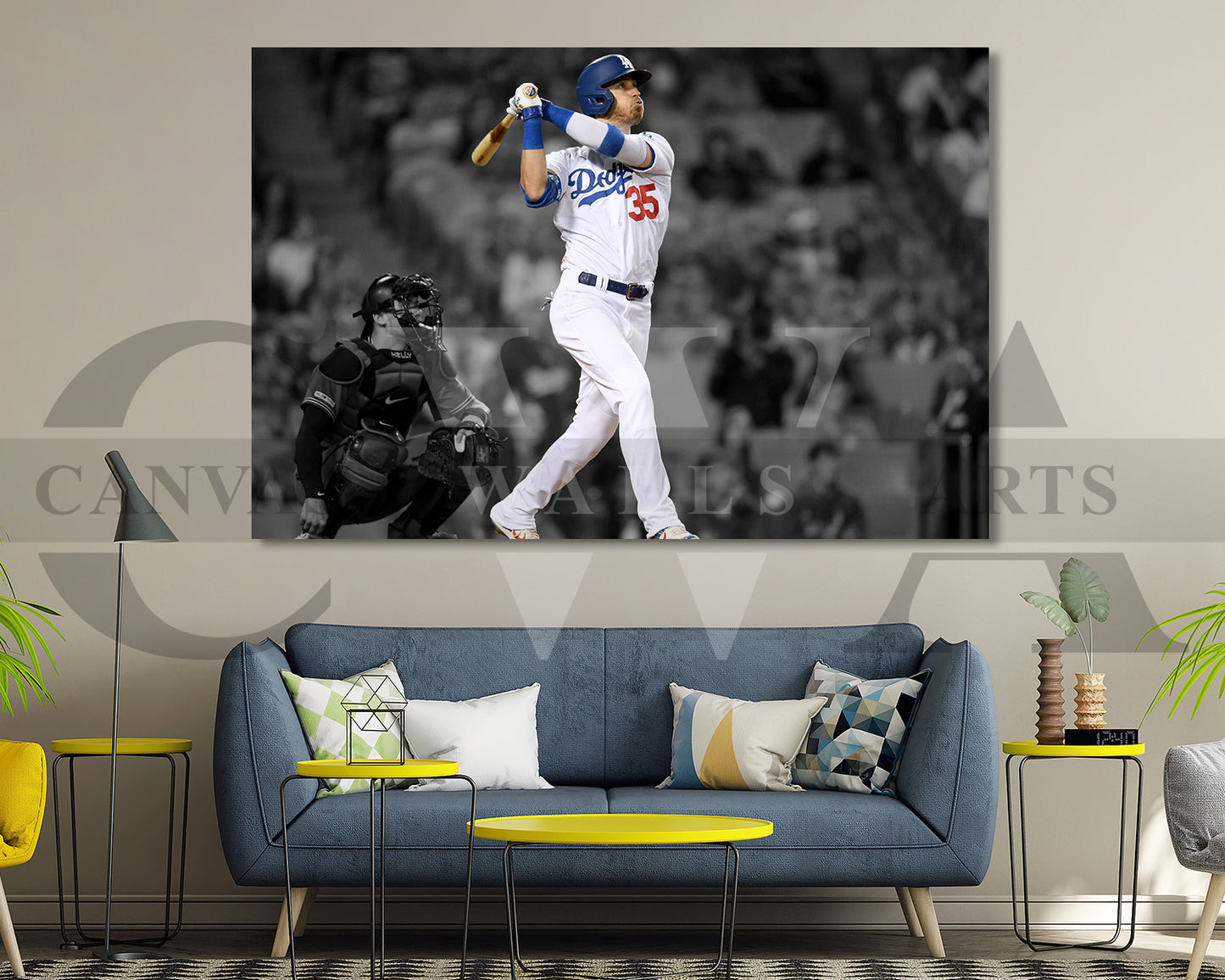 Cody Bellinger Black & White Canvas Art Baseball Canvas Wall Art