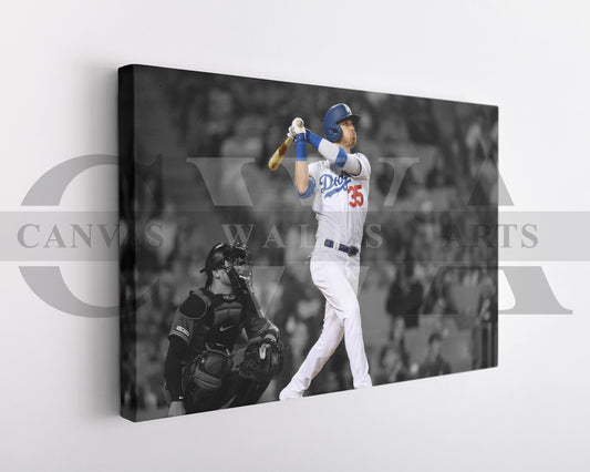 Cody Bellinger Black & White Canvas Art Baseball Canvas Wall Art