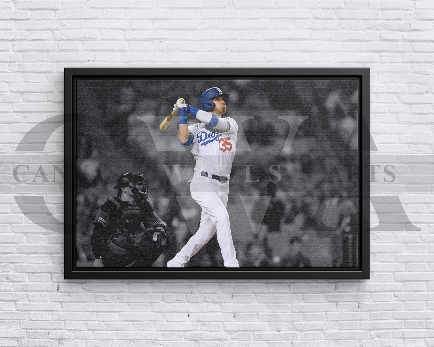 Cody Bellinger Black & White Canvas Art Baseball Canvas Wall Art