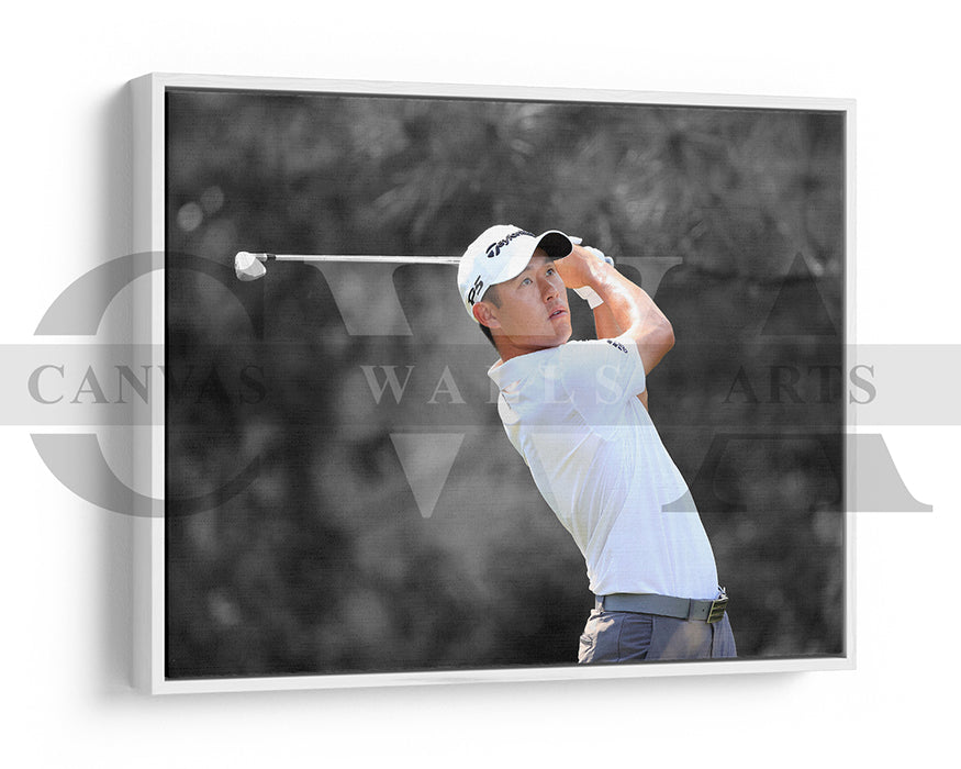 Collin Morikawa Black & White Canvas Art Golf Canvas Wall Art