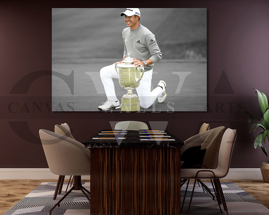 Collin Morikawa Black & White Canvas Art Golf Canvas Wall Art