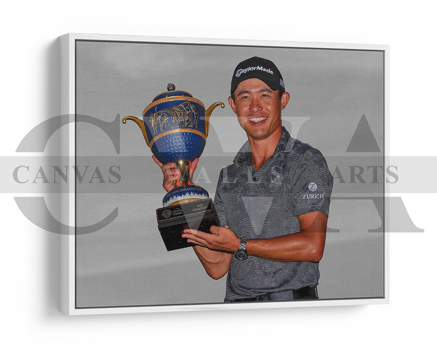 Collin Morikawa Black & White Canvas Art Golf Canvas Wall Art