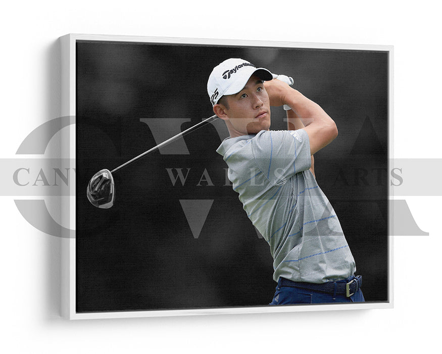 Collin Morikawa Black & White Canvas Art Golf Canvas Wall Art