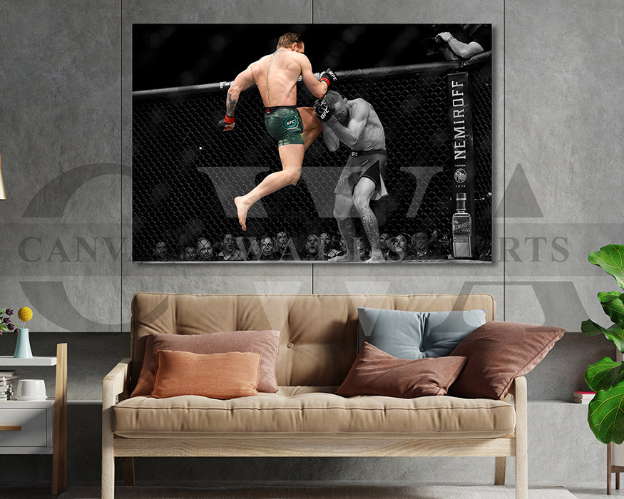 Conor McGregor Black & White Canvas Art MMA Canvas Wall Art