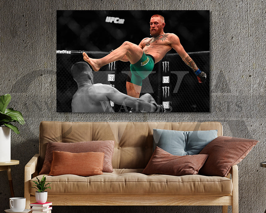 Conor McGregor Black & White Canvas Art MMA Canvas Wall Art