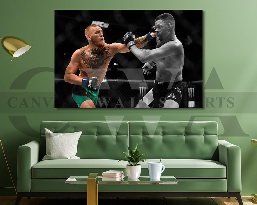 Conor McGregor Black & White Canvas Art MMA Canvas Wall Art