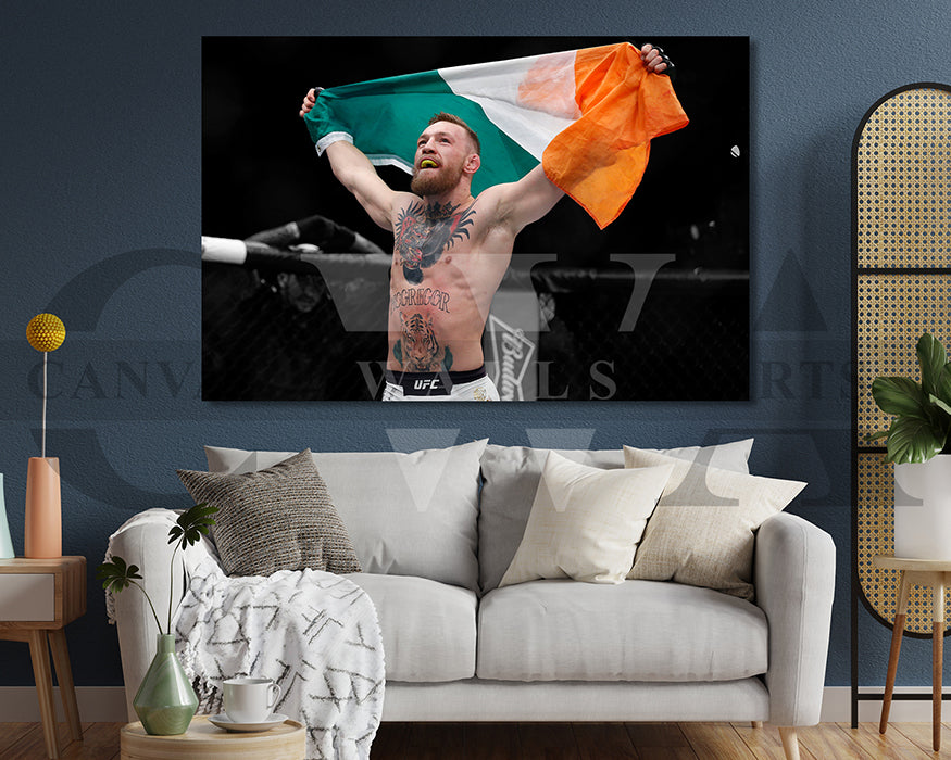 Conor McGregor Black & White Canvas Art MMA Canvas Wall Art