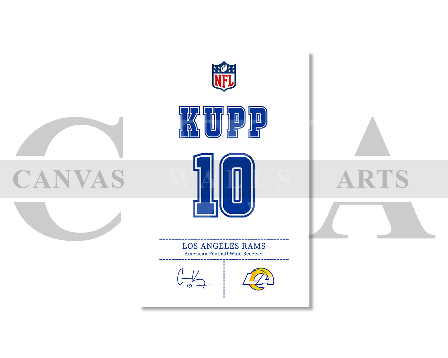 Cooper Kupp Canvas Wall Art - NFL Jersey Poster | Ready to Hang Sports Canvas Print