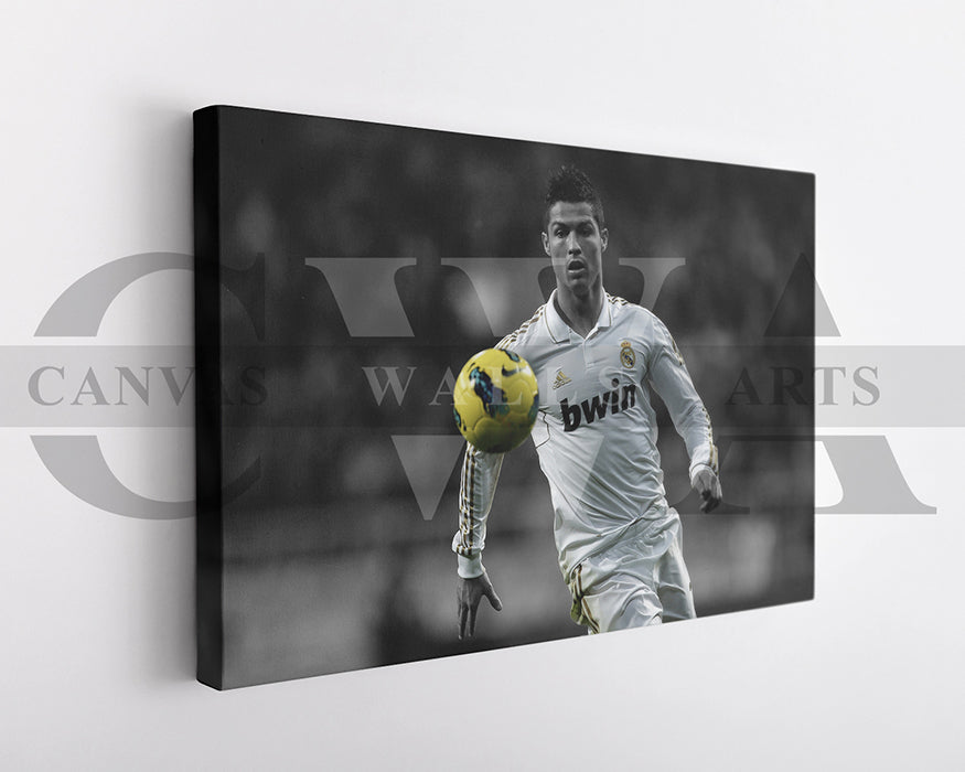 Cristiano Ronaldo Black & White Canvas Art Soccer Canvas Wall Art
