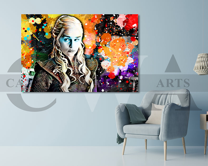 Daenerys Targaryen Canvas Wall Art Movie Poster