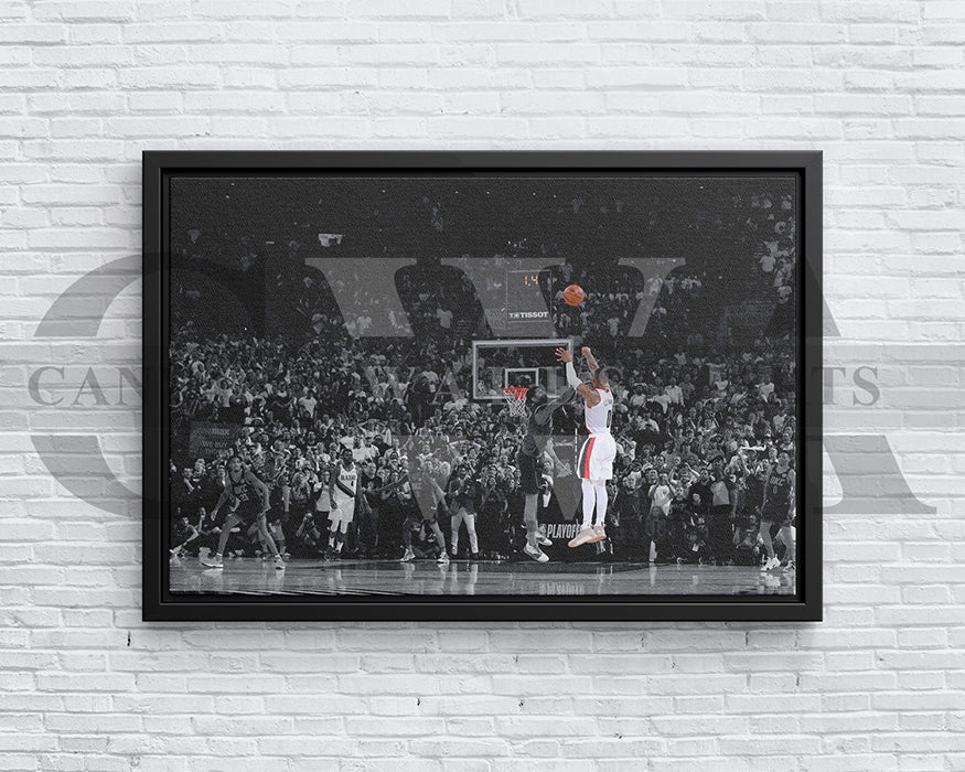 Damian Lillard Black & White Canvas Art Basketball Canvas Wall Art