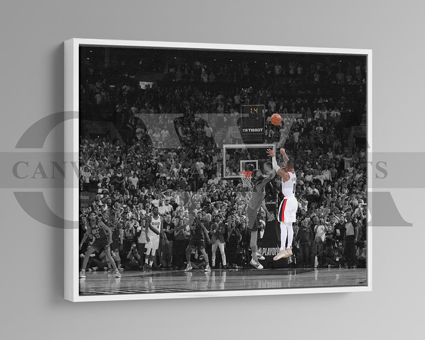 Damian Lillard Black & White Canvas Art Basketball Canvas Wall Art