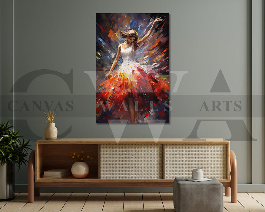 Dancing Lady Painting Canvas Wall Art