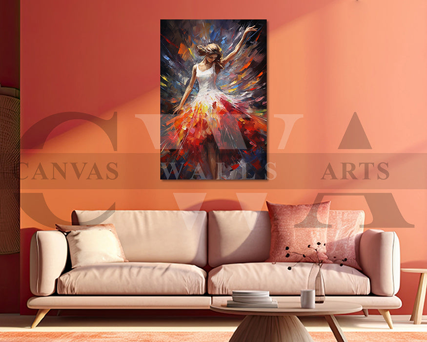 Dancing Lady Painting Canvas Wall Art