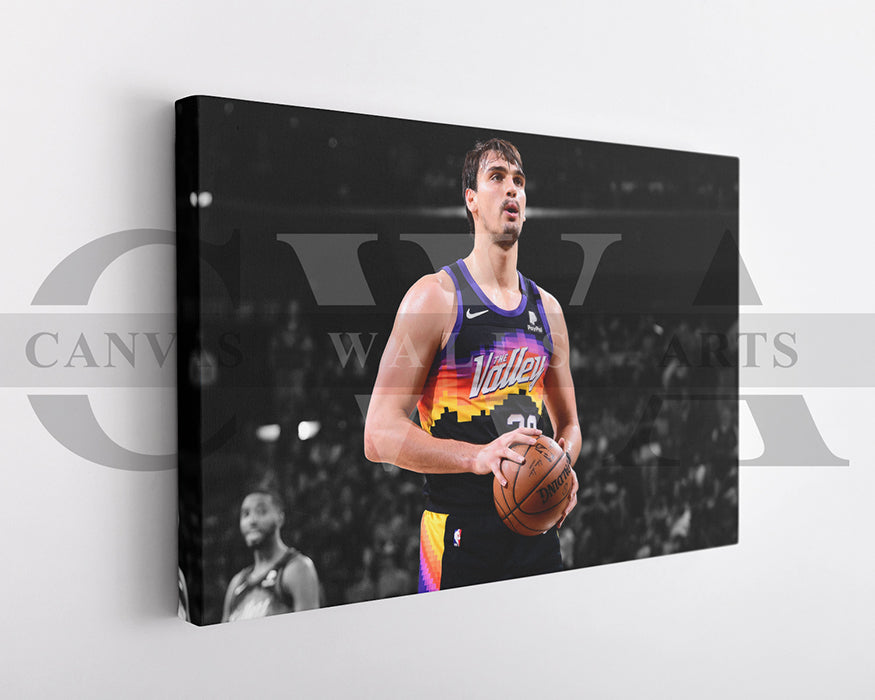 Dario Saric Black & White Canvas Art Basketball Canvas Wall Art