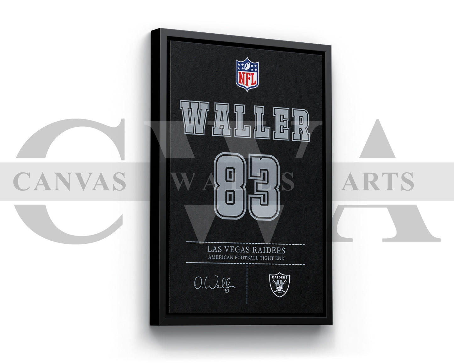 Darren Waller Canvas Wall Art - NFL Jersey Poster | Canvas Frame Ready to Hang