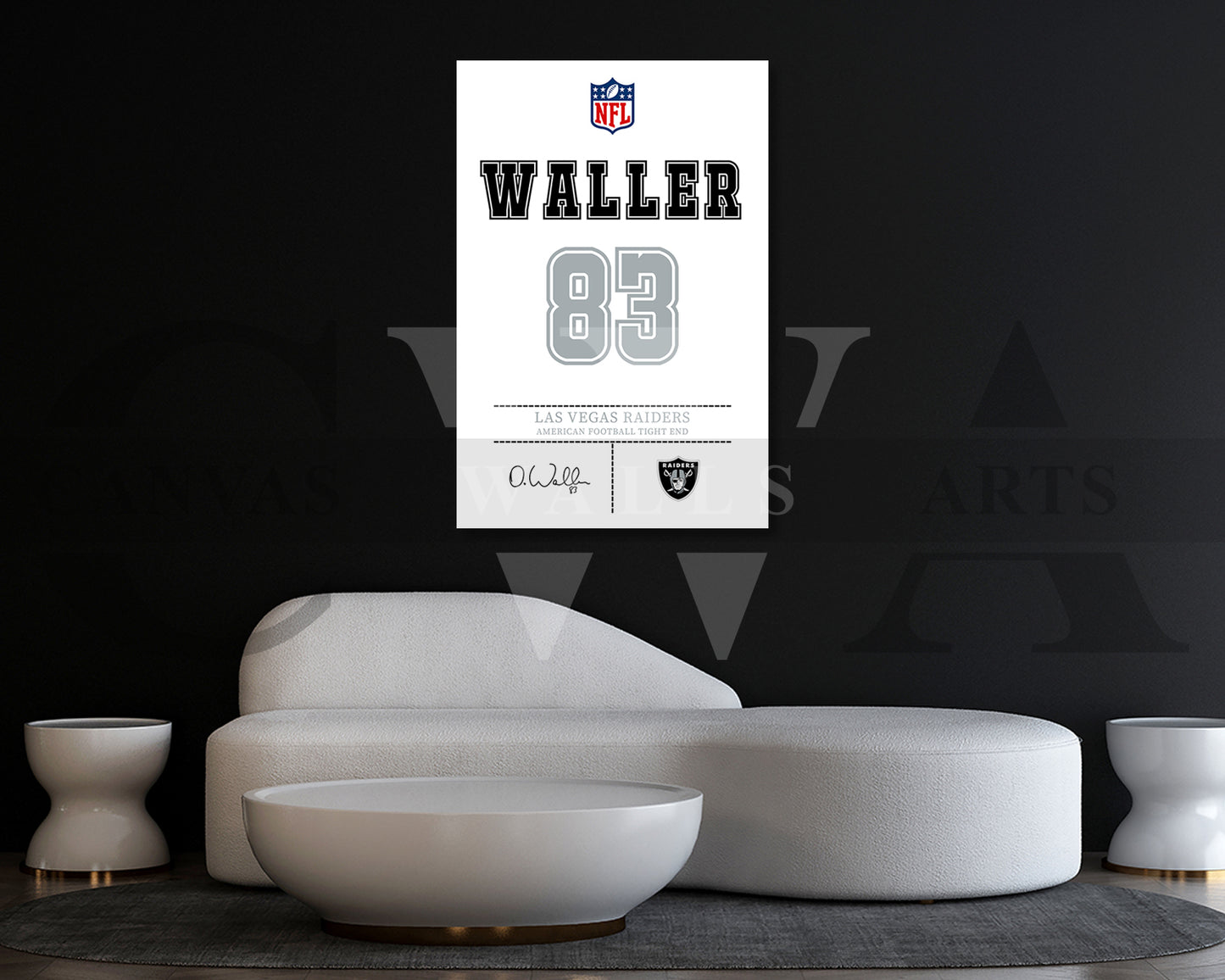 Darren Waller Canvas Wall Art - NFL Jersey Poster | Canvas Frame Ready to Hang
