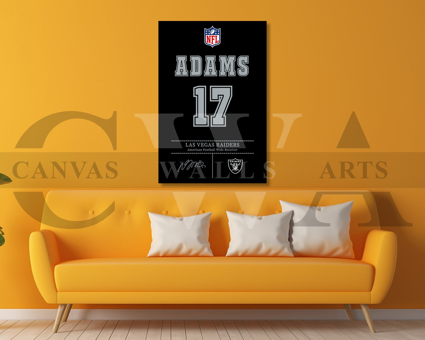 Davante Adams Canvas Wall Art - NFL Jersey Poster | Sports Canvas Print