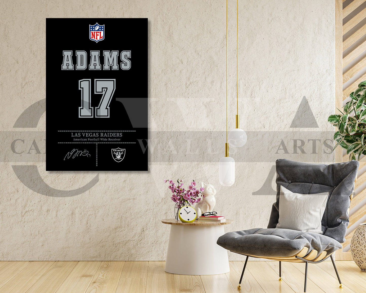 Davante Adams Canvas Wall Art - NFL Jersey Poster | Sports Canvas Print