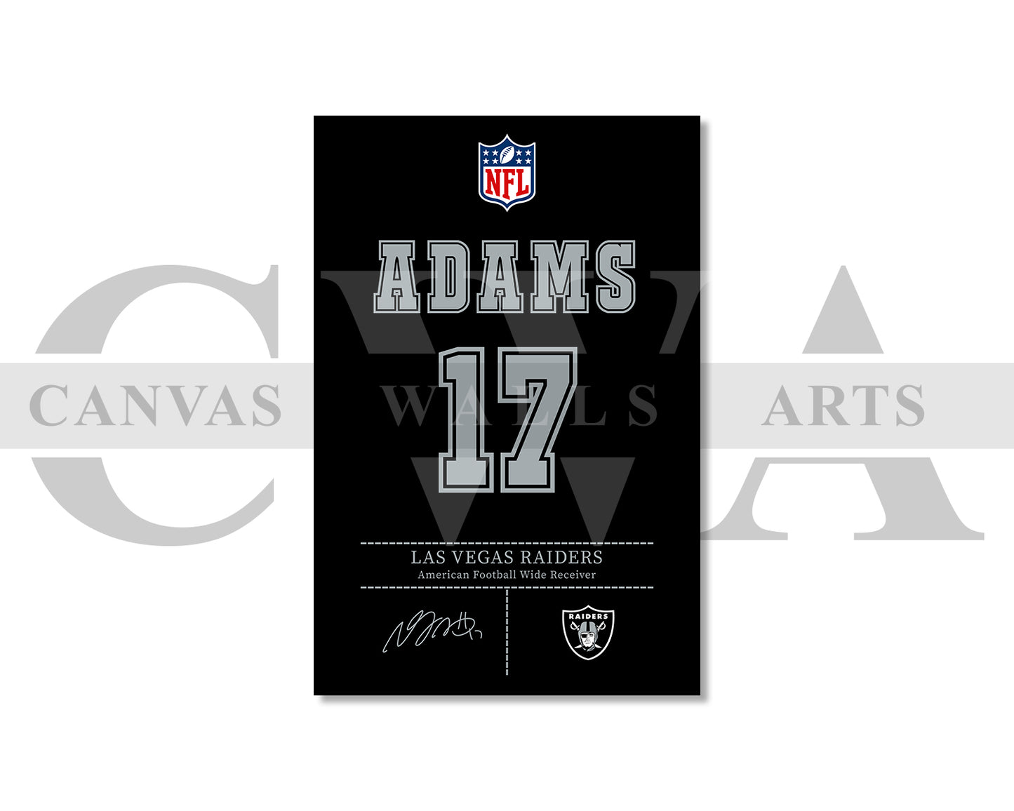 Davante Adams Canvas Wall Art - NFL Jersey Poster | Sports Canvas Print