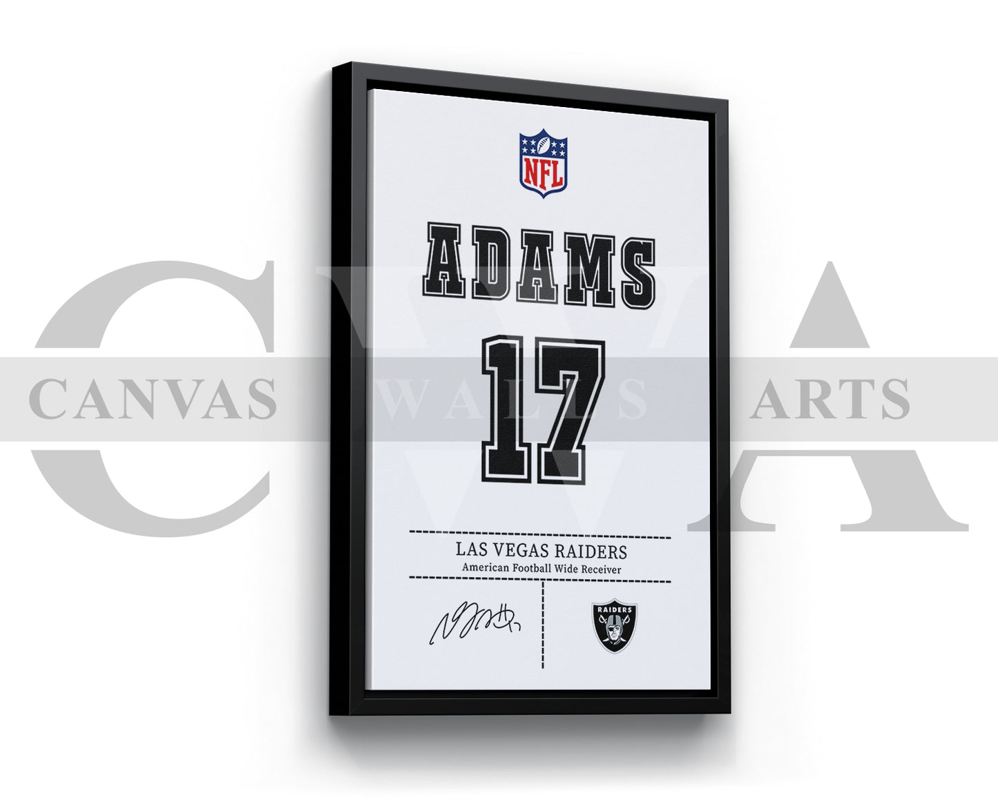 Davante Adams Canvas Wall Art - NFL Jersey Poster | Sports Canvas Frame Ready To Hang